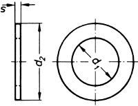 Scheiben fr Bolzen, Produktklasse A (m), d2 = 1,5 bis 2-fach Innendurchmesser DIN 1440 