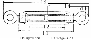 Spannschlsser offen, hnlich DIN 1480, RR= mit 2 Ringsen Art. 3402 