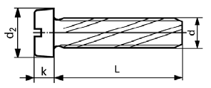 Zylinder-Schneidschrauben, FORM B, mit Schlitz und Kopf nach DIN 84 DIN 7513 B