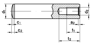 Zylinderstifte mit Innengewinde, Toleranzfeld m6, D=gehrtet ISO 8733 