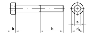Zylinderschrauben mit Innensechskant, niedriger Kopf, ohne Schlsselfhrung DIN 7984 