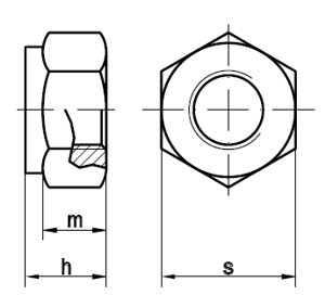 Sechskantmuttern, Polyamidklemmteil, hohe Form DIN 982 