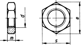 Sechskantmuttern niedrige Form, mit Fase, ISO-Schlsselweiten ISO 4035 