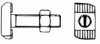 Hakenkopf-Halfen-Schrauben, TYP 50/30, mit Mutter, fr Profile 50/30 - 50/40 - 49/30 - 52/34 - 54/33 Art. 2008 