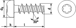Thermoplasteschrauben, Linsenkopf, Innensechsrund (TX) Art. 3878 