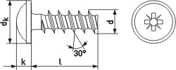 Thermoplasteschrauben, Senkkopf, TORX Art. 3882 