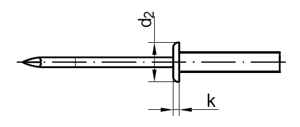 Dichtniete mit Flachkopf, Niet ALU, Dorn Stahl phosphatiert, F=Flachrundkopf, CAP= luft- und wasserdicht Art. 2412 