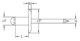 Blindniete offen, groer Flachkopf 11 mm, Niet ALU, Dorn Edelstahl A2, CK Art. 2390 