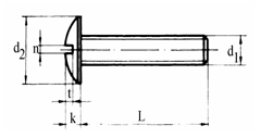 Becherschrauben mit Schlitz, ohne Mutter und ohne Vierkantansatz (Flachrundschrauben) Art. 2306 