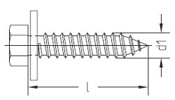 Kombi-Blechschrauben, (mit Sechskant nach DIN 7976) mit unverlierbarer Scheibe (Form B DIN 6903) Art. 3544 