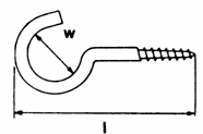 Schraubhaken gebogen mit Holzgewinde Art. 3680 