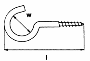 Kronleuchterhaken, eng, lang mit Holzgewinde Art. 3696 