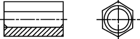 Verbindungsmuttern SECHSKANT, durchgehendes Innengewinde Art. 2264 