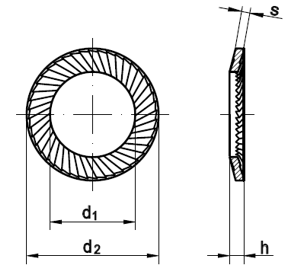 Schnorr-Sperrzahnscheiben S, beidseitig gezahnt, S=Standard fr Schrauben bis Festigkeitsklasse 8.8 Art. 1758 