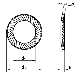 Schnorr-Sperrzahnscheiben VS, beidseitig gezahnt, VS=verstrkt Art. 1766 