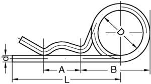 Federstecker, doppelte Ausfhrung DIN 11024 D