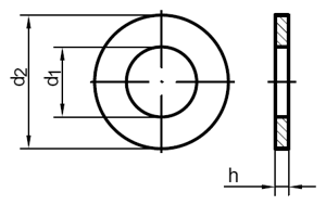 Scheiben gestanzt Produktklasse C, Stahl 100 HV ISO 7091 