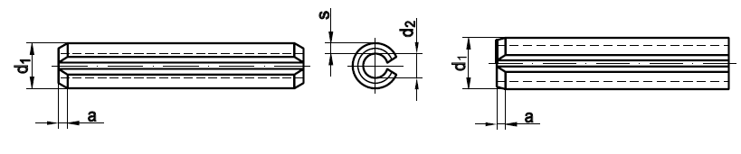 DIN 1481 / ISO 8752 Federstahl Spannstifte schwere Ausführung, blank,  1,5x14 - 1000 Stück, Schrauben