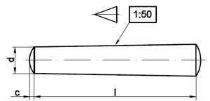 Kegelstifte Form B, gedreht, Kegel 1:50 DIN 1 B