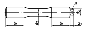 Schraubenbolzen mit Dehnschaft, L= mit langem Gewinde, mit Mutter DIN 2510 