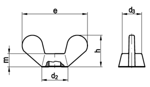 Flgelmuttern, deutsche Form DIN 315 D