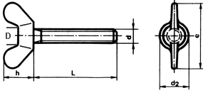 Flgelschrauben, amerikanische Form DIN 316 A