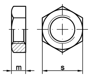 Flache Muttern, kleine Schlsselweiten, Reihe 2, FEIN-Gewinde DIN 80705 