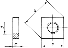 Vierkantmuttern niedrige Form, Produktklasse C DIN 562 