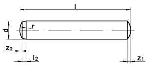 Zylinderstifte durchgehrtet, Toleranzfeld m6 ISO 8734 