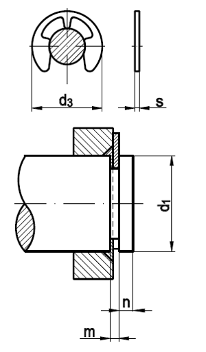 Sicherungsscheiben fr Wellen DIN 6799 