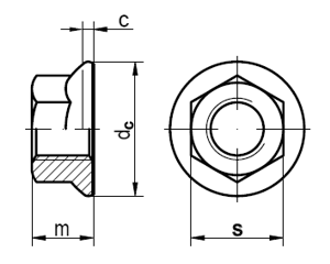 Hašpl a.s. - Sechskantmutter mit Flansch und Sperrverzahnung M12, Kl.8,  weiss verzinkt, DIN 6923 - We live for fastening