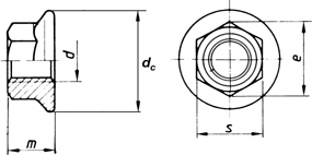 Sicherungs-Muttern mit Flansch und Polyamidklemmteil DIN 6926 