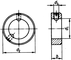 Stellringe leichte Reihe Form B, mit Bohrung fr Kegelstift DIN 705 B