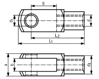 Federklappbolzen (ES-Bolzen), fr Gabelkpfe DIN 71752 DIN 71752 E