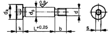 Pa-Schulterschrauben, Passung h8, Auen-Nennmae nach ISO 7379 DIN 7379 