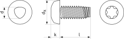 Gewindefurchende Schrauben, Linsenkopf, TORX DIN 7500 CTX