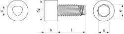 Gewindefurchende Schrauben, Zylinderkopf, Innensechskant DIN 7500 E