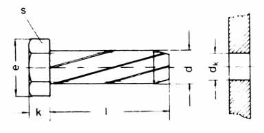 Sechskant-Schneidschrauben A= mit Sechskantkopf nach DIN 933 DIN 7513 A