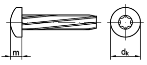 Linsenzylinder Schneidschrauben A-H, TORX-Antrieb DIN 7516 ATX