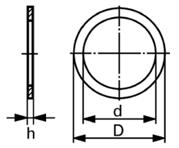 Dichtringe fr Rohrverschraubungen und Verschluschrauben, A= Flachdichtring DIN 7603 A