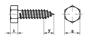 Sechskant-Blechschrauben, C= mit Spitze ISO 1479 