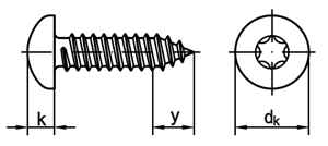 Linsen-Blechschrauben mit Innensechsrund (TX) DIN 7981 TX