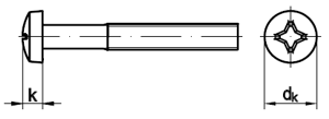 Linsen-Schrauben mit Phillips-Kreuzschlitz PH ISO 7045 