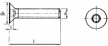 Senkschrauben mit Innensechsrund (TX) DIN 7991 TX