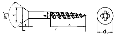 Senk-Holzschrauben, PZ-Kreuzschlitz DIN 7997 