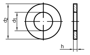 DIN 9021 - Scheiben. Außendurchmesser = 3x Schraubendurchmesser