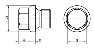 Verschlußschrauben mit Bund, Außensechskant, schwer, zylindrisches FEIN-Gewinde DIN 910 