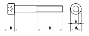 Zylinderkopfschraube mit Innnensechskant, DIN 912, M6x25mm