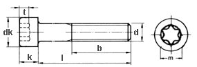 Innensechskantschraube mit Innen-TORX DIN 912 TX