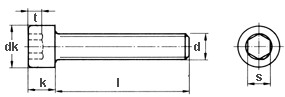 Zylinderschrauben, mit Innensechskant, Vollgewinde DIN 912 VG